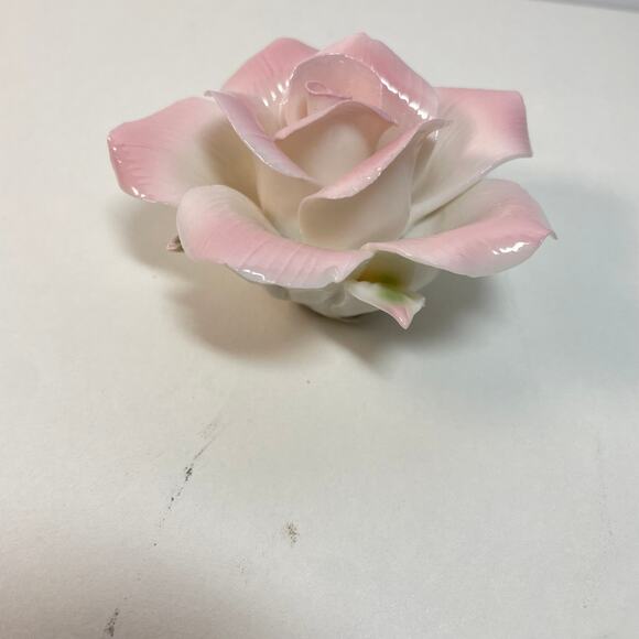 Florentine by L. Godinger & Co Pink Porcelain Rose Figurine No Cracks Vintage - Picture 2 of 8